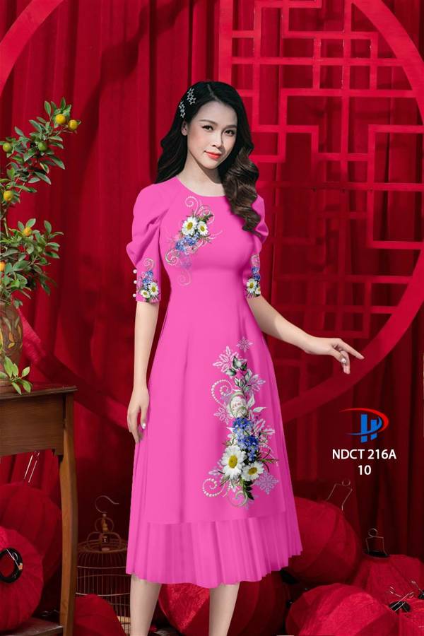 Vải Áo Dài Cách Tân Hoa In 3D AD NDCT216A 3